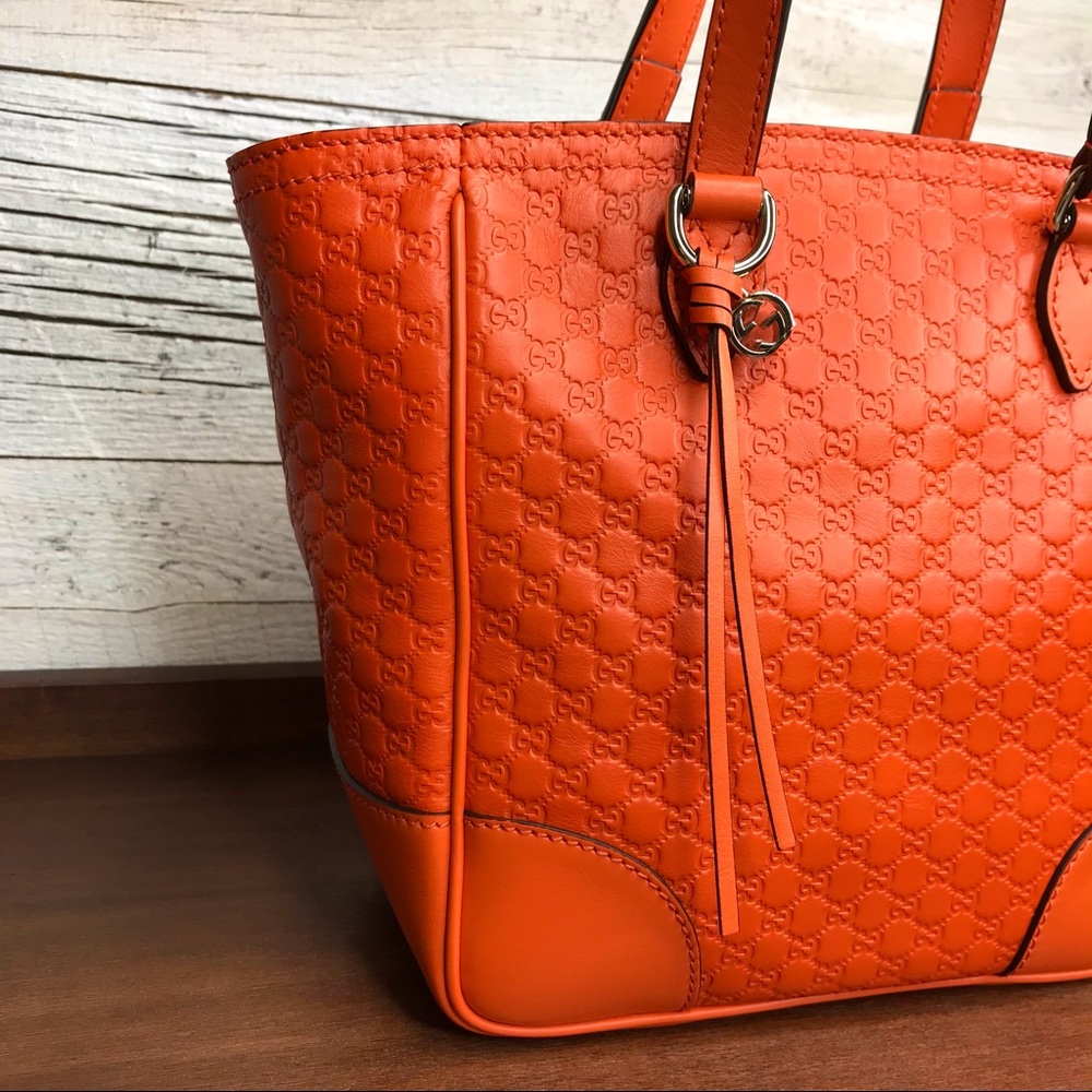 Gucci Orange Guccissima GG Logo Bree Crossbody Bag - Picture 8 of 15